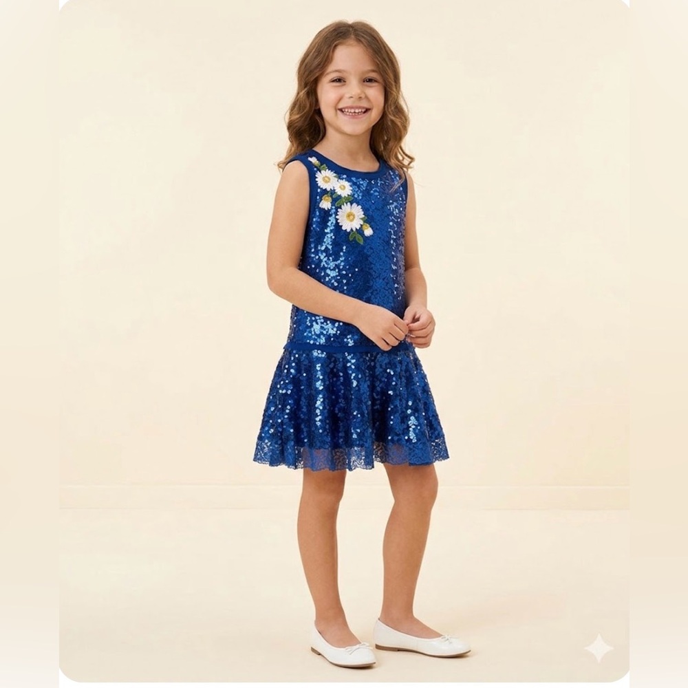 MONALISA Girls sequined dress Size 7 years